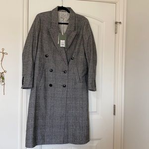 Nili Lotan x Target Double Breasted Coat. Size: M. Color: Gray Houndstooth. NWT